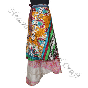 Nueva falda envolvente de seda Reversible de dos capas, vestido Reversible, falda envolvente mágica de seda, vestido de talla grande largo de 38 "Sari alrededor de faldas - Product Image 1