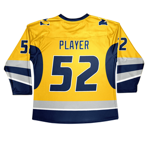 OEM personalizado de alta calidad de hockey sobre hielo Jerseys de ventilador de impresión por sublimación y aparejos personalizados de sarga nombre y número - Product Image 6