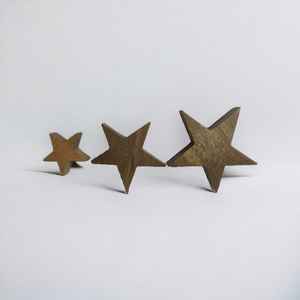 Artesanía de madera de Mango Natural de alta calidad, soporte de estrella hecho a mano, tema antiguo, granja de Navidad, modelo de exhibición de grabado DIY - Product Image 3