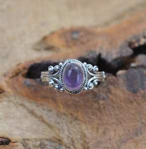 Anillo de Piedra Natural Amatista, Plata de Ley 925, Joyería Hecha a Mano, Regalo para Ella - Product Image 2