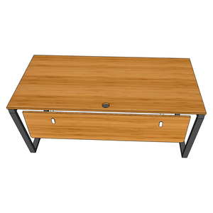Bamboo Laptop <b>Desk</b> with Foldable Legs 160x80cm Drawers for Living Room Use - Product Image 5