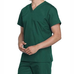 Dernier modèle d'uniforme médical en toile écologique pour infirmière, col montant, manches courtes, tenue d'hôpital, prix bas HI 2026 - Product Image 3