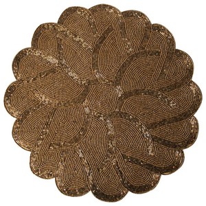 Nuevo Mantel Individual Bordado con Cuentas de Semillas, Bordado a Mano con Cuentas de Semillas, Mantel Individual Hecho a Mano en India para Mujer - Product Image 1