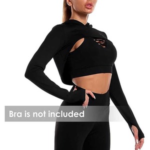 High Quality Gym <b>Leggings</b> Seamless Long Sleeve <b>Crop</b> Tops Yoga Suits Sportswear Wholesale Custom Women's 2 Piece set Fitness Sets - Product Image 3