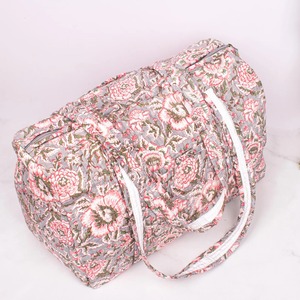 Bolsa de Viaje de Lona de Algodón Acolchada con Estampado a Mano, de Lujo, Gran Capacidad, Duradera y Ecológica - Product Image 4