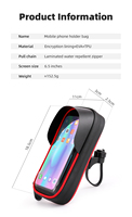 Soporte para Teléfono de Bicicleta con Pantalla Táctil de Plástico IPX4, Bolsa para Manillar de Bicicleta de Carretera de 6.5 Pulgadas con Rotación de 360 Grados, Orificio para Auriculares y Puerto de Carga