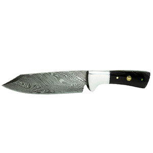 Cuchillo de caza de acero de Damasco de alta calidad Mango de madera personalizable Longitud regular con soporte OEM - Product Image 6
