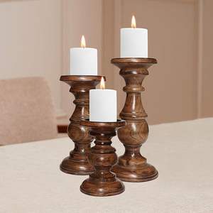 เชิงเทียนไม้ทำมือสุดหรู ดีไซน์เฉพาะตัว เป็นมิตรกับสิ่งแวดล้อม สำหรับตกแต่งคริสต์มาสและอีดมูบารัค โดย HF CRAFTS - Product Image 3