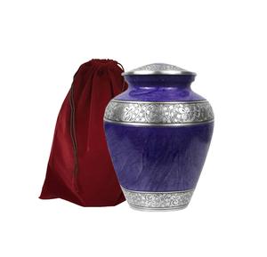 Urne funéraire en aluminium peint à fleurs en or blanc pour cendres humaines Fabricant Exportateurs d'urnes souvenir - Product Image 6