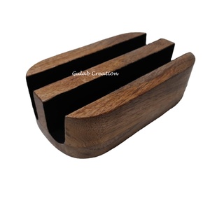 Soporte vertical de madera para computadora portátil con doble ranura Soporte de base doble ajustable para organización de escritorio y almacenamiento de dispositivos - Product Image 1