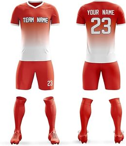 Kits de football de haute qualité Kit complet de vêtements de sport Maillot de football de club rouge personnalisé Chemise à séchage rapide Vêtements de football pour hommes - Product Image 1