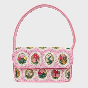 Bolso de mano multicolor con cuentas de cristal y asa, estilo casual, artesanía india, hecho a mano, tipo baguette, color personalizado, MS Handicraft - Product Image 1