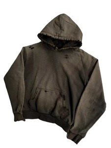 Sweat à capuche oversize pour homme, couleur unie, en molleton de coton, effet vieilli, avec poches, style streetwear automne, coupe classique - Product Image 1