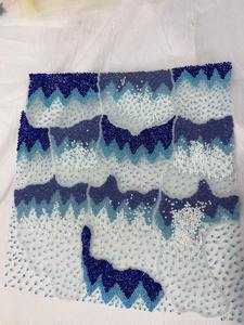 New African Net <b>Lace</b> Fabric Sequins Luxury Knitted Lightweight 3D Flowers Tulle <b>Lace</b> Fabric Bridal Wedding Dress - Product Image 2