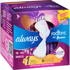 แผ่นรองผู้หญิงส่องสว่างตลอดกาลสําหรับผู้หญิง ไซส์ 4 จํานวน 60 ดูดซับข้ามคืน มีปีก กลิ่นหอม - Product Image 6