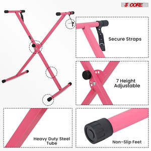 5 Core Keyboard <b>Stand</b> X Shape Height Adjustable Foldable Portable Key Board DJ <b>Controller</b> <b>Stands</b> - Product Image 5