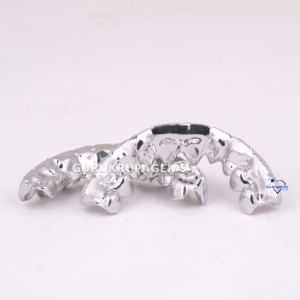 Grillz à dents personnalisé pour hommes femmes sur mesure 20 dents avec coupe ronde en argent sterling 925 diamants Moissanite - Product Image 6