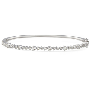 1.2 Carat TW Alternating Size Diamond <b>Bangle</b> <b>Bracelet</b> Elegant Diamond <b>Bracelets</b> & <b>Bangles</b> - Product Image 1