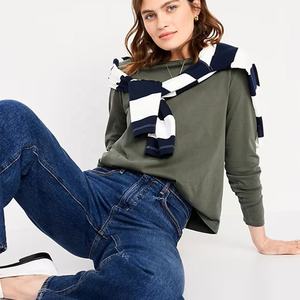 เสื้อยืดแขนยาวผ้าฝ้ายพรีเมี่ยมสำหรับผู้หญิงเสื้อยืดคอกลมใส่สบายแบบใหม่สำหรับใช้ในชีวิตประจำวัน - Product Image 4