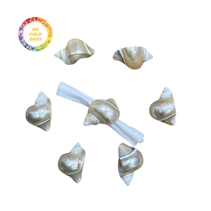 Rond de serviette en coquille de mer fait à la main à partir de coquille turbo naturelle utilisée pour la décoration de table ou le cadre de restaurant exporté du Vietnam - Product Image 2