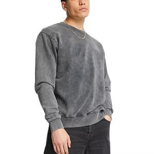 Sweat-shirts pour hommes en coton surdimensionnés vintage délavés à l'acide, tendance streetwear 2026, chauds et lourds - Product Image 2