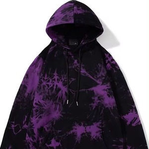 Sweat à capuche court pour homme en molleton 100% coton respirant 200g, délavé à l'acide, avec fermeture éclair, style streetwear hiver - Product Image 1