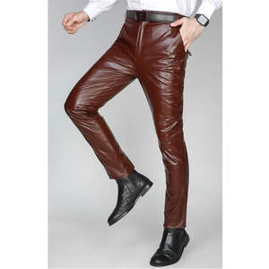 Pantalons en cuir droits pour hommes sur mesure en gros - Design unique et nouveau, style streetwear tendance, pantalons d'hiver - Product Image 3