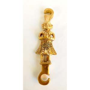 Indian Art Villa Brass Chain Men Guard Design <b>Hook</b> Type Home Decor Item for Living Room - Product Image 1