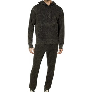 100% Cotton Winter Hooded Solid Acid Wash Tracksuit for <b>Men</b>-Custom Made High Quality ODM OEM Service - Product Image 1