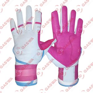 Gants de frappeur professionnels de baseball et de softball en cuir de vachette les plus vendus manchette longue multicolore à prix économique - Product Image 1