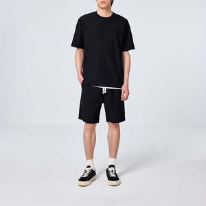 100%Cotton <b>Knitted</b> Man Two Piece Short <b>Sets</b> Plain T Shirt and Shorts Print Logo Summer Casual Clothing Men's <b>Sets</b> - Product Image 4