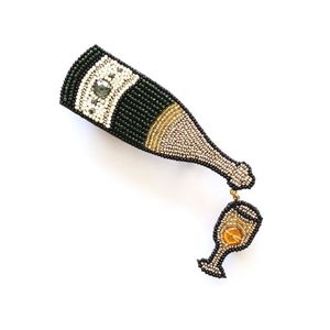 Vente en gros de broches chenille en fil de lingot de nouvelle conception de meilleure qualité broche en dentelle brodée personnalisée broche de bouteille #00748547515 bas - Product Image 1