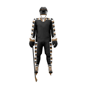 Ensemble d'uniformes de hockey sur glace respirants et personnalisables pour hommes, en tissu 100 % polyester, couleurs et designs personnalisés pour adultes - Product Image 1