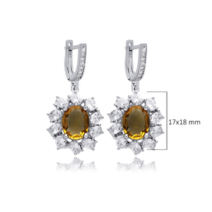 17x18mm Ovale Conception Sultanite CZ Pierre Dangle Boucle D'oreille En Argent Sterling 925 En Gros Fine Jewelry Turc - Product Image 2