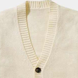 High Quality V Neck Acrylic Knitted <b>Cardigan</b> Custom Casual Winter University College Lettermen Sweater Button Front Embroidery - Product Image 5