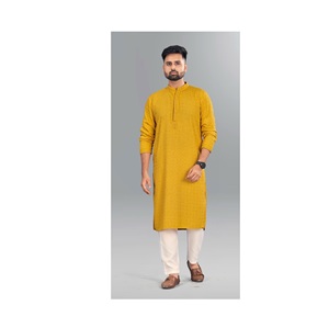 Pijama de Rayon Chikan Work Kurta para hombre, suministro de fábrica al por mayor, disponible a precio mayorista desde India - Product Image 1