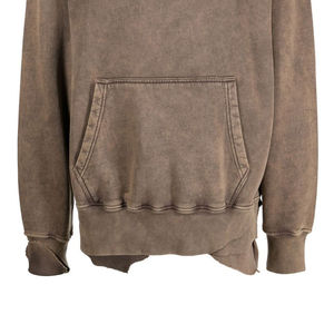 Hoodie en molleton 100% Coton pour homme, coupe classique, grammage lourd, lavage vintage et délavé à l'acide, design Hip Hop, avec logo personnalisé, nouvelle collection hiver - Product Image 4