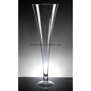 Vases à fleurs de décoration intérieure et extérieure en aluminium en métal poli noir de qualité supérieure trompette à fleurs d'intérieur de grande taille - Product Image 2