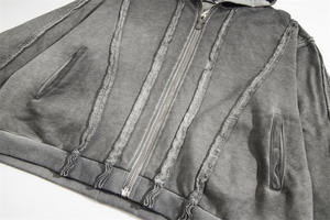 เสื้อฮู้ดดี้สไตล์ฮิปฮอปสตรีท  แบบซิปเต็มตัว  ดีไซน์เฉพาะตัว  ทรงหลวม  สำหรับผู้ชายและผู้หญิง - Product Image 4