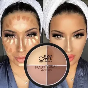 Palette de correcteurs de maquillage 4 couleurs Waterproof Moisturizing Face Contour Bronzer Make Up Face Foundation Cream Concealer