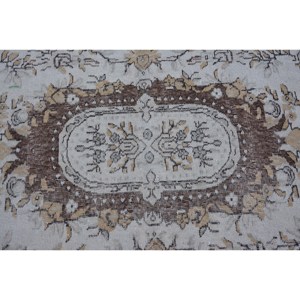 พรมขนสัตว์สีเบจสีน้ำตาลคลาสสิกขนาด3.6x6.7ฟุตวินเทจแบบตุรกีการเย็บปะติดปะต่อกันสำหรับห้องนั่งเล่นวัยรุ่นพรมยางข้างเตียง - Product Image 5