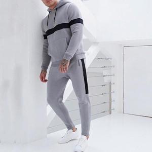Survêtement de jogging 2 pièces coupe ajustée pour homme Pantalon de survêtement brodé et à capuche pour pantalon coupe ajustée Jogger Suit Stripe Tracksuits - Product Image 1