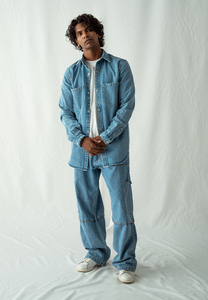 เสื้อเชิ้ตเดนิมสำหรับผู้ชายเสื้อยีนส์แนวลำลองมีลายปักคลาสสิกเสื้อยีนส์แฟชั่นสไตล์สุดสัปดาห์สำหรับผู้ชาย - Product Image 3