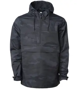メンズカスタムプリント卸売アノラックウインドブレーカー-防水クォータージッパージャケット | 最高品質のナイロンポリエステル安いジャケット