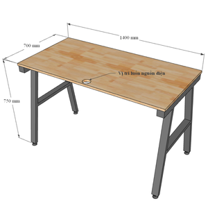 Escritorio Minimalista de Madera de Caucho de 140x70cm con Fácil Montaje para Dormitorio y Oficina - HBAC005 - Product Image 6