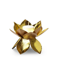 Portavelas de Metal Hecho a Mano con Diseño de Flor de Loto, Ecológico, Duradero, Decoración para el Hogar, Centro de Mesa