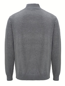 Pull tricoté décontracté pour homme, fermeture éclair, matière douce et chaude, manches longues, coupe ajustée élégante, tricot confortable pour un usage quotidien - Product Image 2