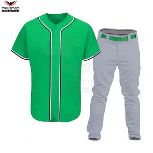 Customized Logo Lightweight 100% Polyester <b>Baseball</b> Uniform Adults Plus Size Breathable Quick Dry Anti-Bacterial Anti-UV <b>Set</b> - Product Image 4