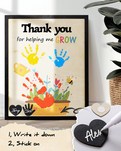 Kit de Arte para Huellas de Manos 'Gracias por Ayudarme a Crecer', Kit de Manualidades con Marco de Madera para Huellas de Manos para Niños, Regalo del Día de la Madre para Mamá - Product Image 3
