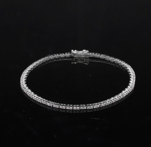 Bracelet de tennis classique élégant en or 14 carats 1.38CTW Bracelets en diamant à sertir sécurisé en diamant de taille ronde naturelle - Product Image 3